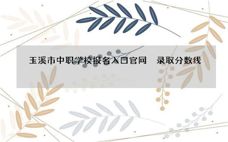 玉溪市中职学校报名入口官网 录取分数线